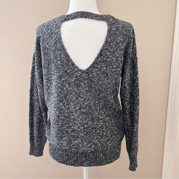 American Eagle knit sweater size small black white open back jegging fit - Picture 2 of 5